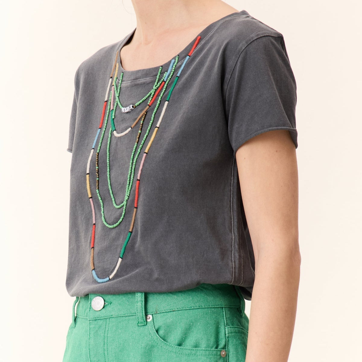 Leon & Harper Toro Beads T-Shirt Carbone