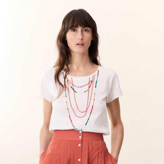 Leon & Harper Toro Beads T-Shirt Off White