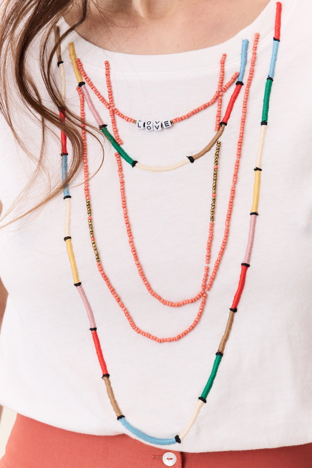 Leon & Harper Toro Beads T-Shirt Off White