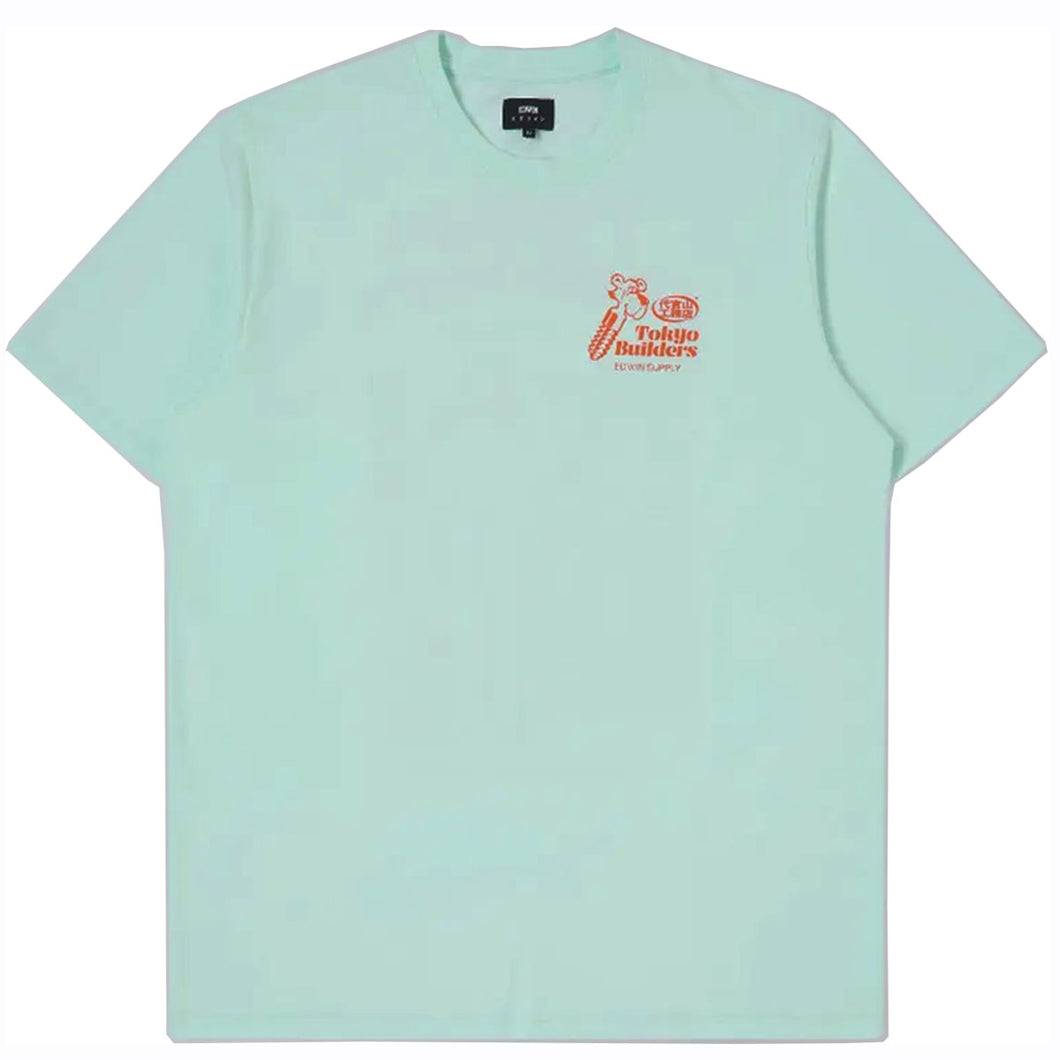 Edwin Tokyo Builders T-Shirt Bleached Aqua
