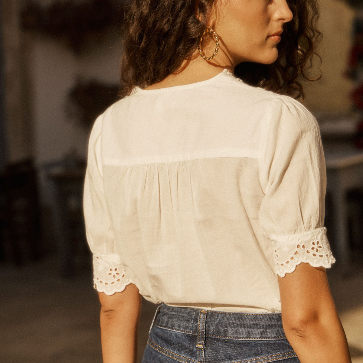 Petite Mendigote Tilly Top Ecru