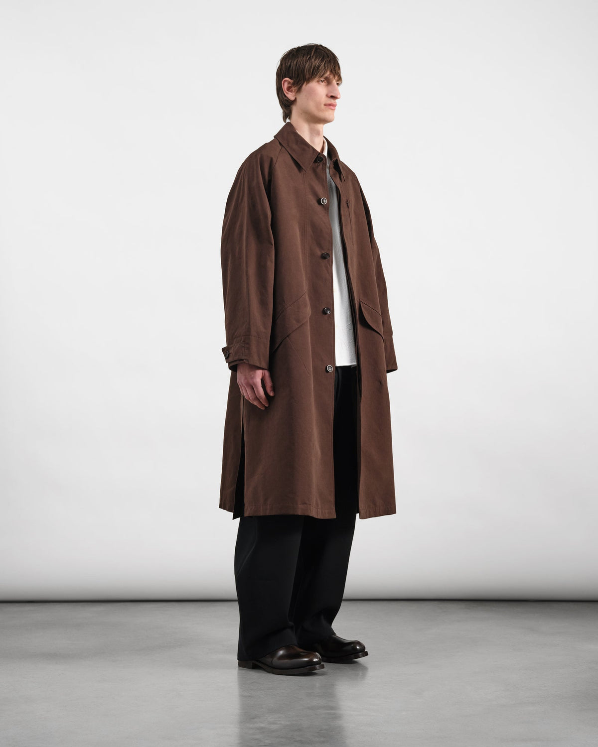 YMC Unisex Tyrell Trench Coat Brown