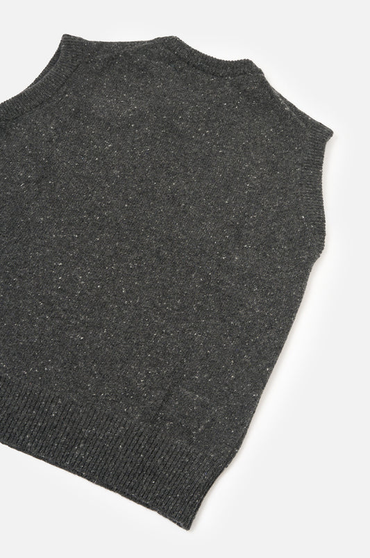 Universal Works Wool Fleck Sweater Vest Black