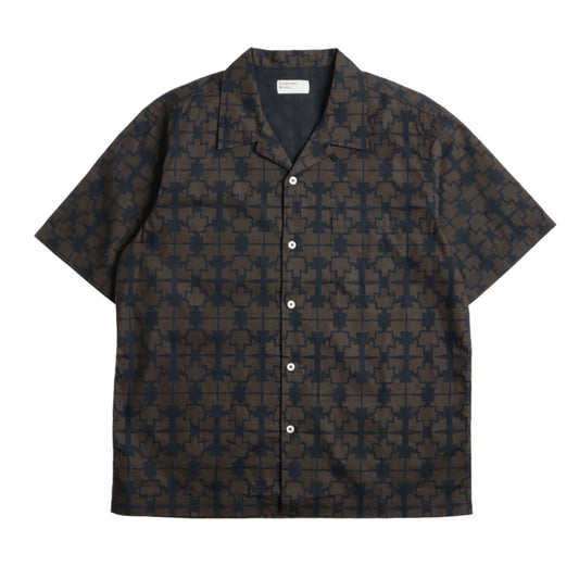 Universal Works Road Shirt Mitla Print Navy