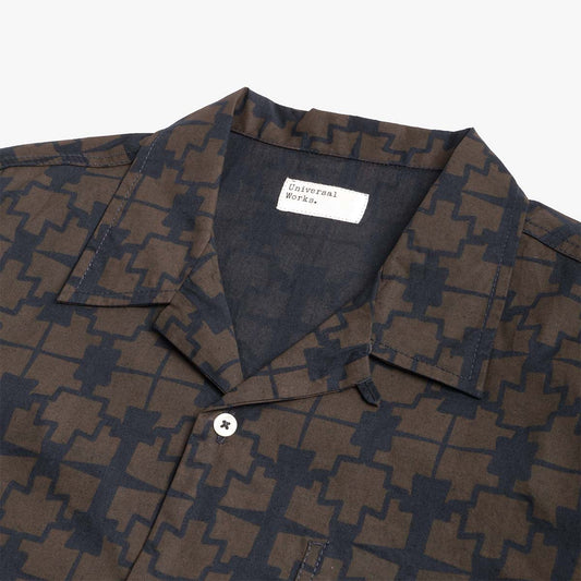 Universal Works Road Shirt Mitla Print Navy