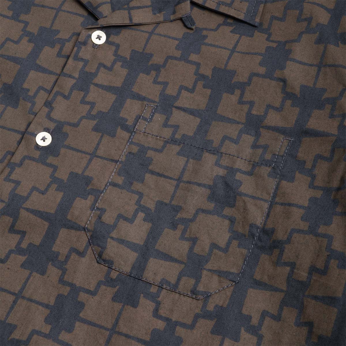 Universal Works Road Shirt Mitla Print Navy