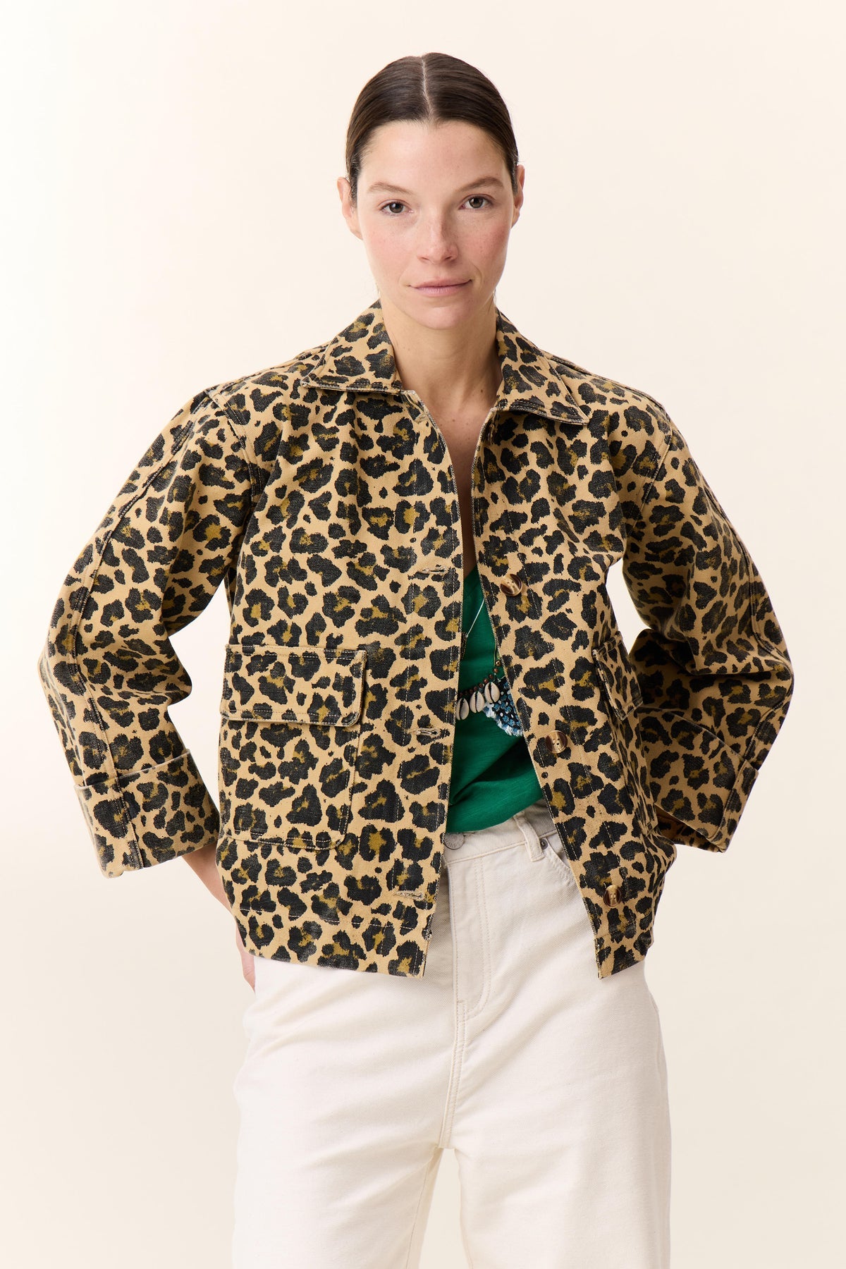 Leon & Harper Vincy Leo + Leopard Short Jacket