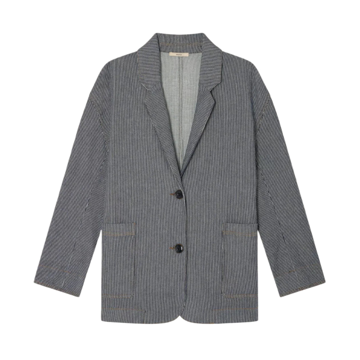 Sessun Trani Striped  Jacket Coutil Blue