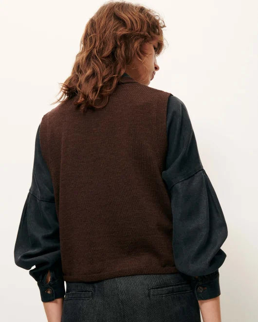 Sessun Giancarlo Sleeveless Cardigan Coffea