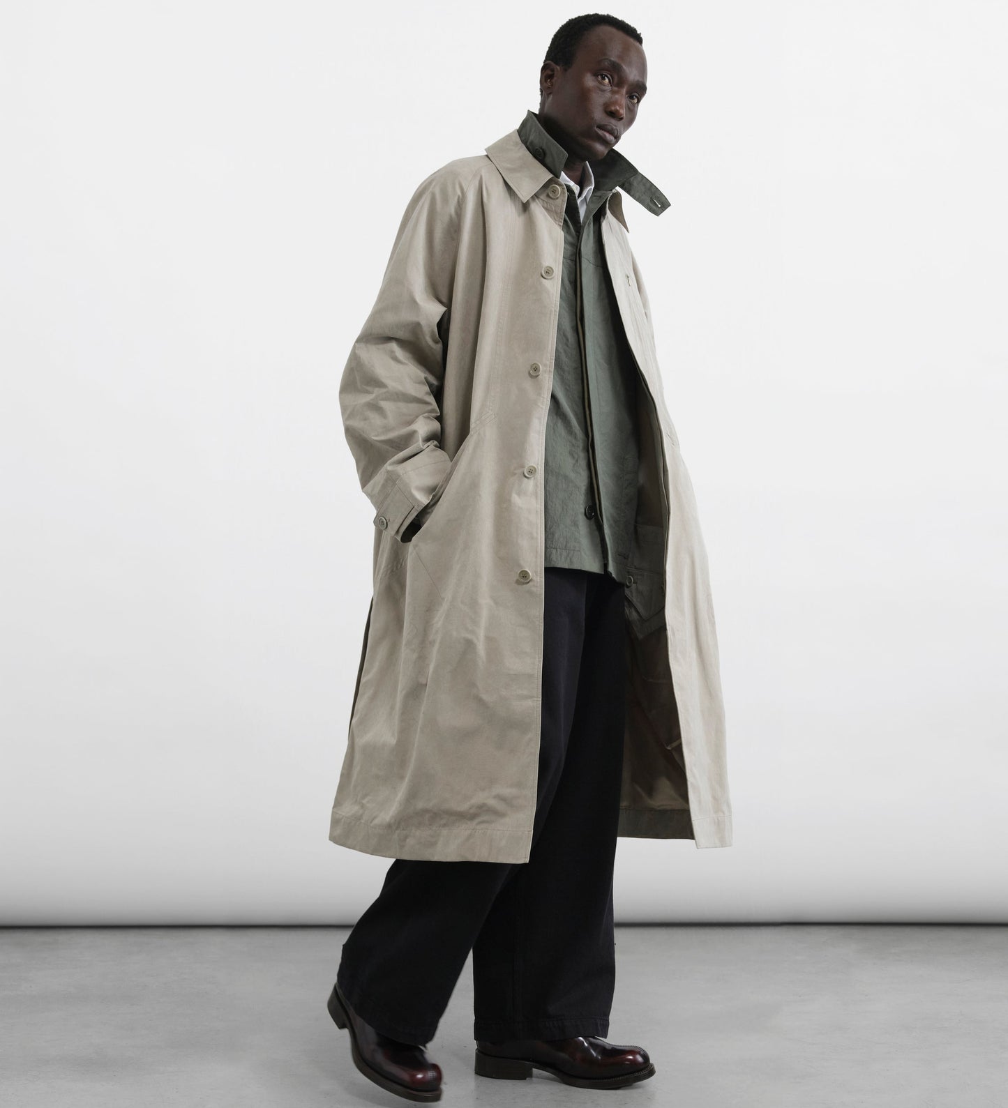 YMC Mens Tyrell Trench Coat Stone