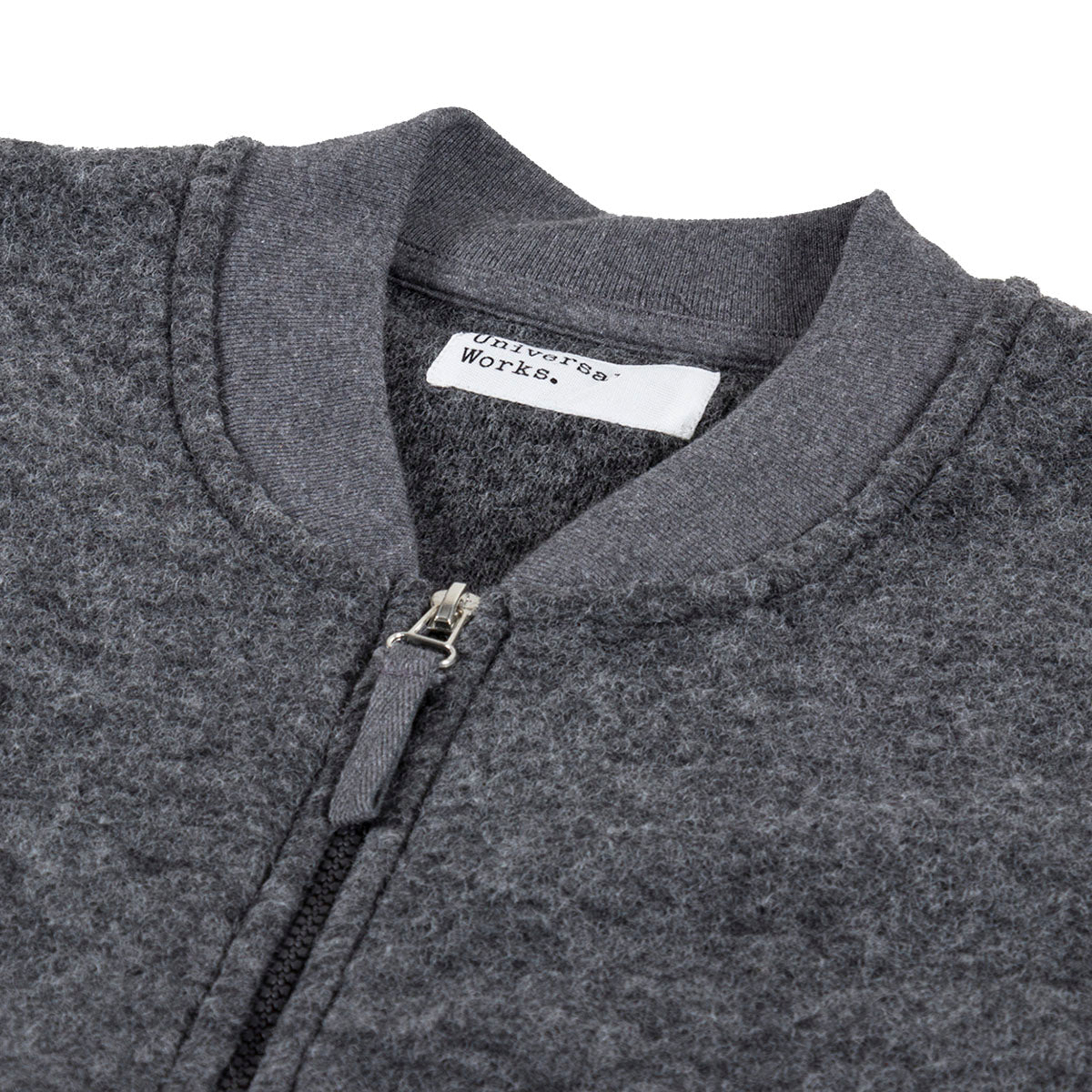 Universal Works Wool Fleece Zip Waistcoat Grey Marl