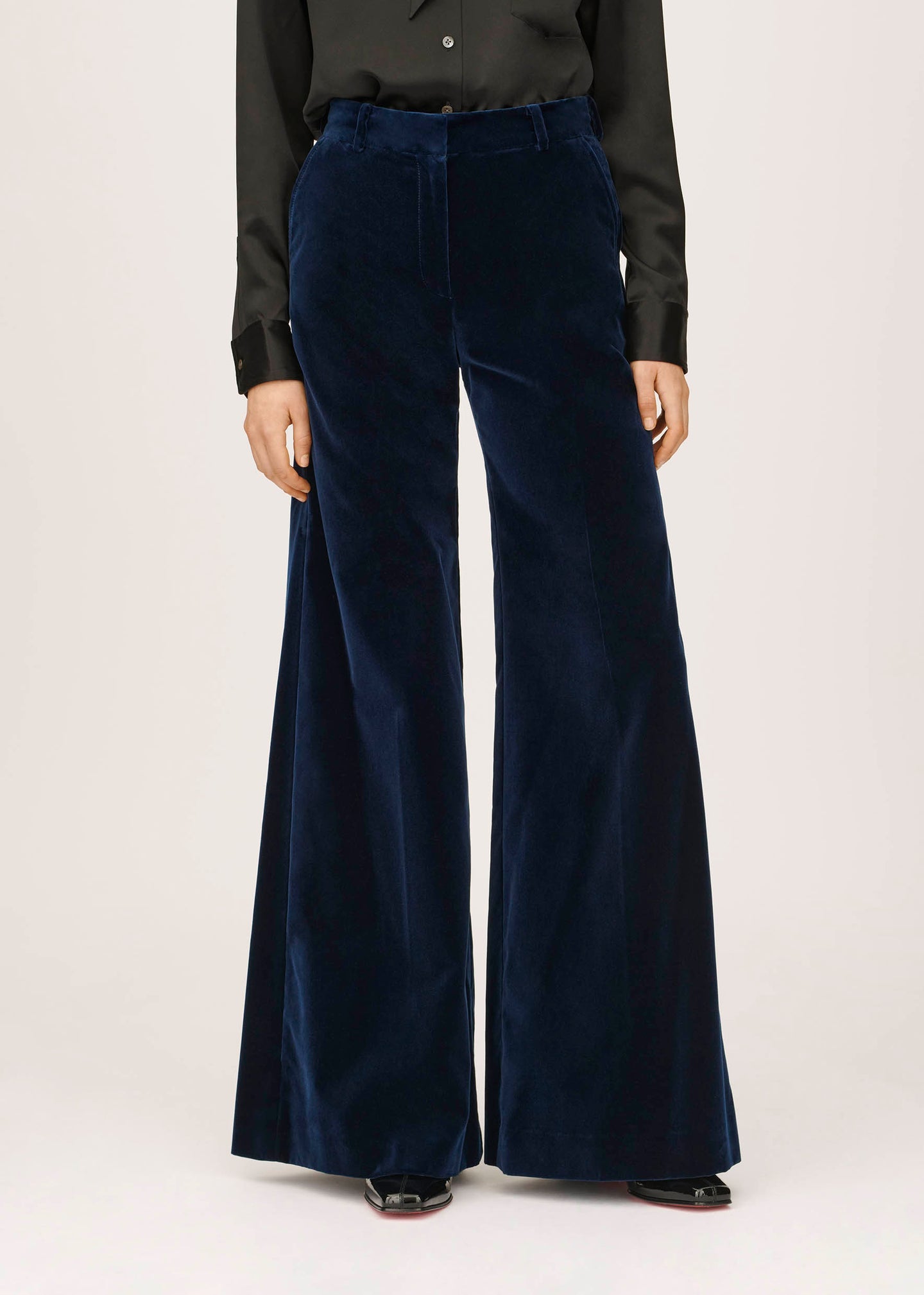 Bella Freud Bianca Trousers Velvet Dark Marine