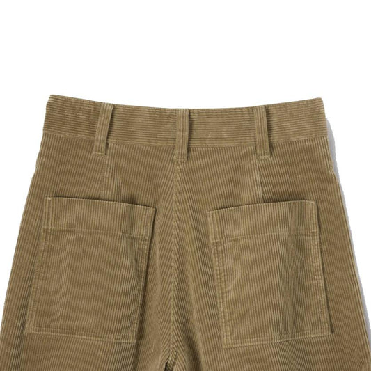 MHL W' Pleated Cropped Trouser Heavy Corduroy Putty