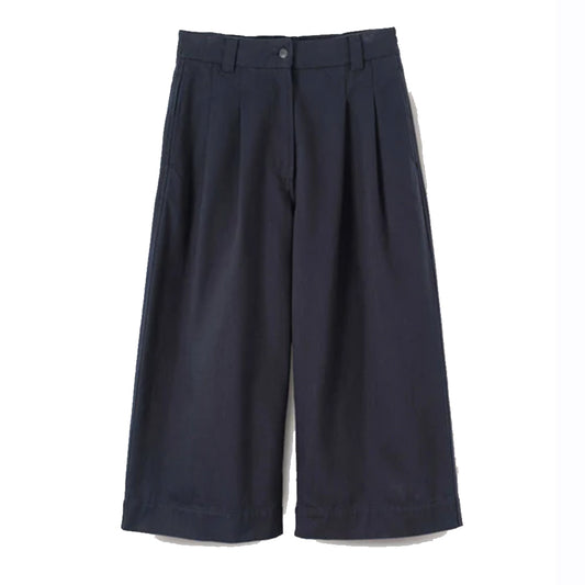 MHL W' Pleated Culottes Worn Cotton Drill Ink
