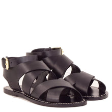 Load image into Gallery viewer, Sessun Dakla Sandals Leather Black
