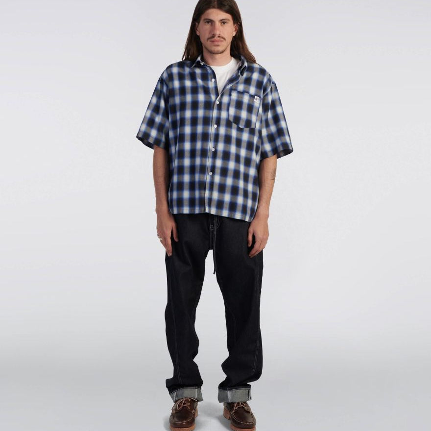 Edwin Millbury Shirt SS Blue / Black