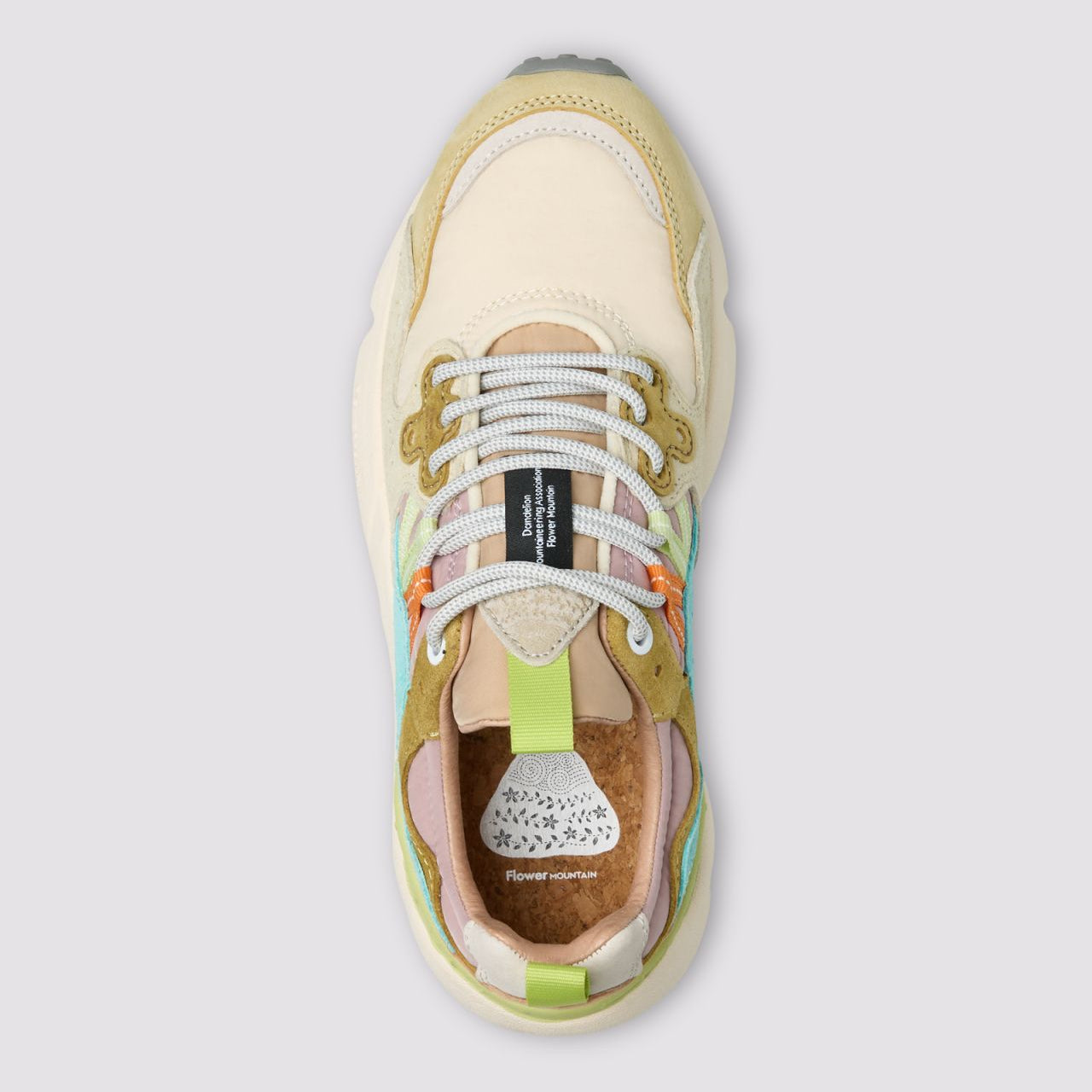 Flower Mountain W' Yamano 3 Suede/Nylon Cream Milk Light Blue