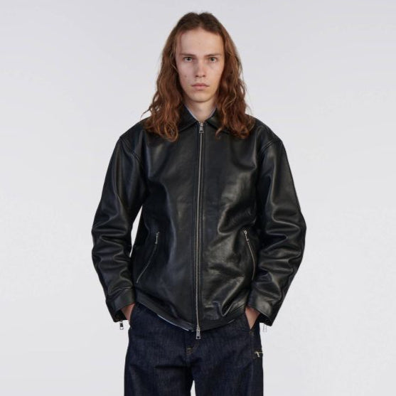 Edwin Fix Leather Jacket Black