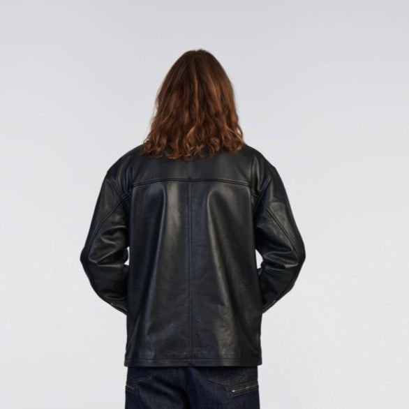 Edwin Fix Leather Jacket Black