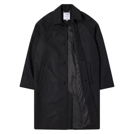 Edwin Mac Wool Coat Dark Grey Marl