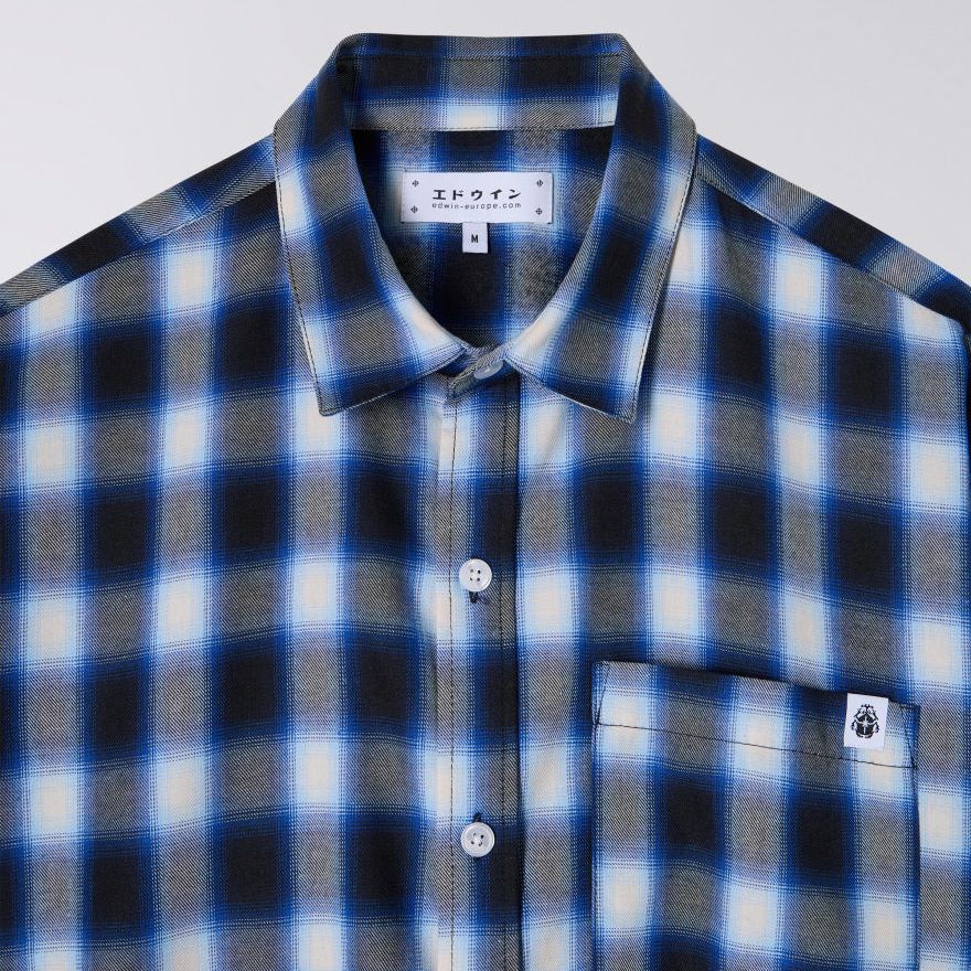 Edwin Millbury Shirt SS Blue / Black
