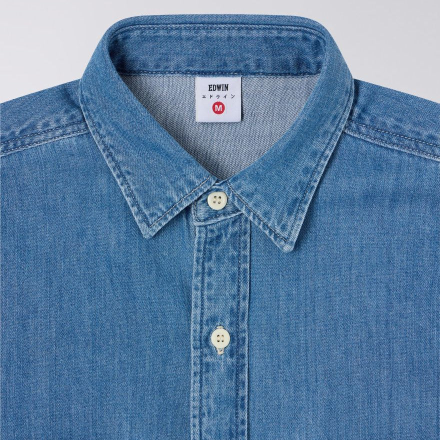 Edwin Mono Work Shirt Blue Light Used