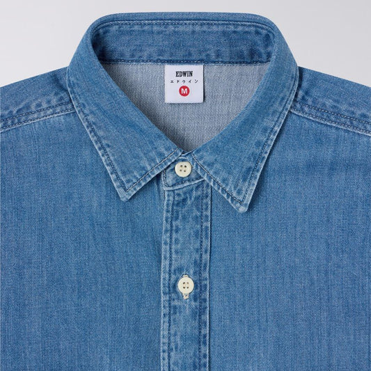 Edwin Mono Work Shirt Blue Light Used