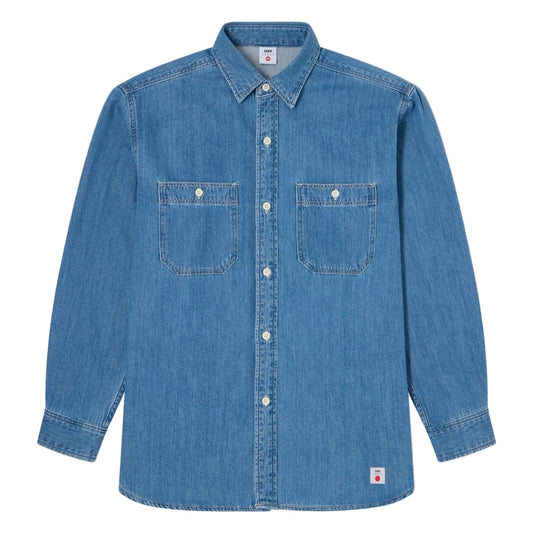 Edwin Mono Work Shirt Blue Light Used