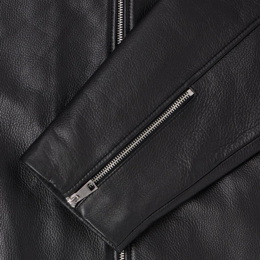 Edwin Fix Leather Jacket Black