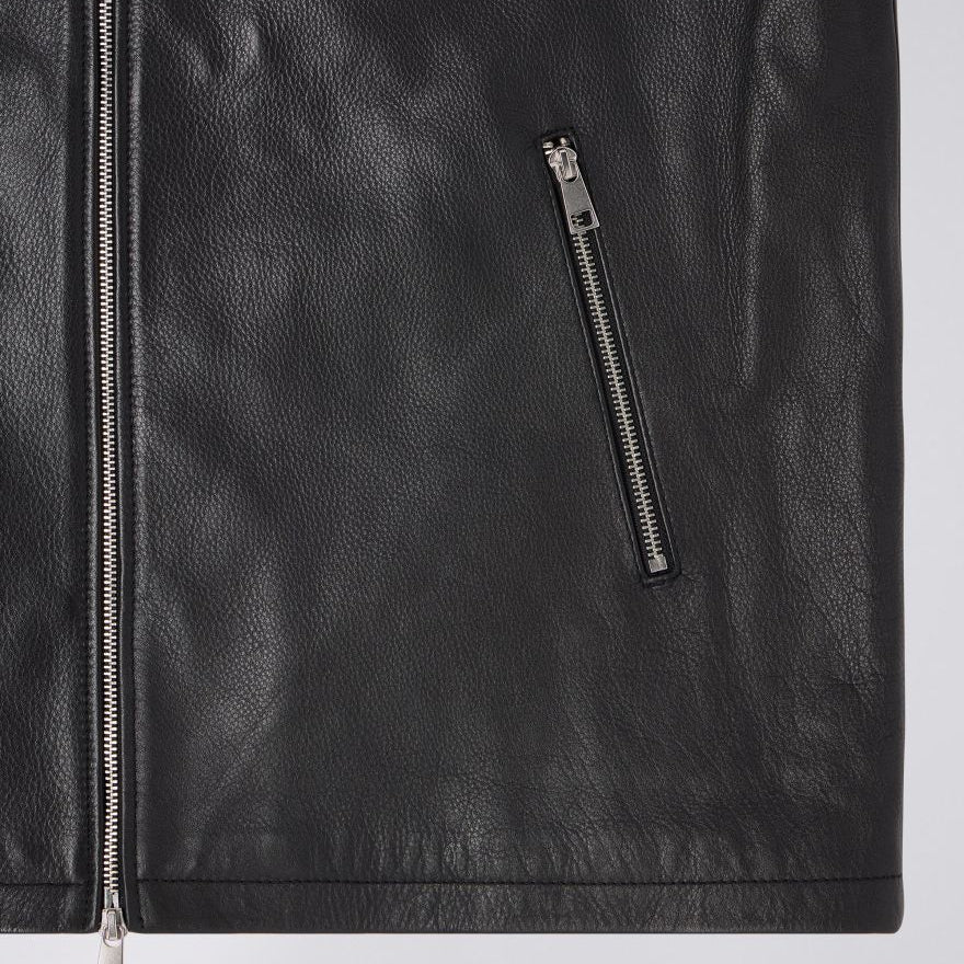 Edwin Fix Leather Jacket Black