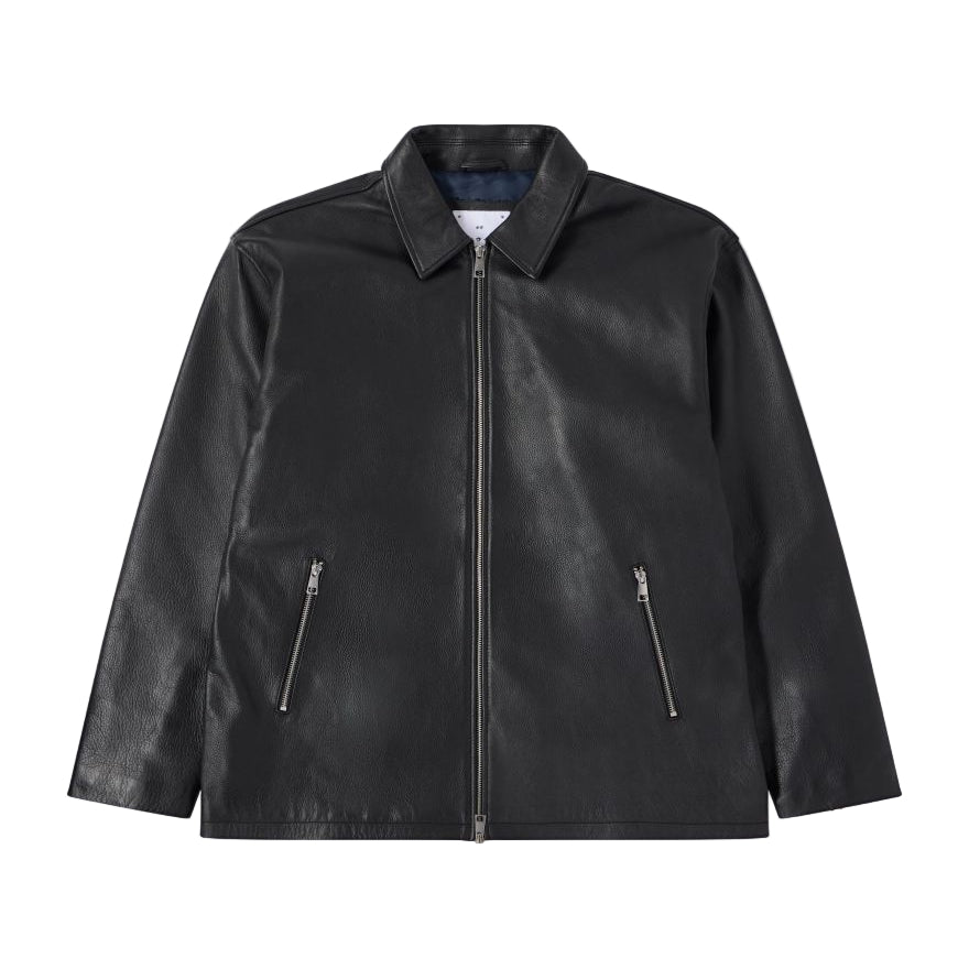 Edwin Fix Leather Jacket Black