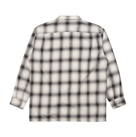 Edwin Open Collar Plaid Shirt Beige / Black