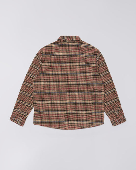 Edwin Julius Shirt LS Burgundy / Blue garment washed
