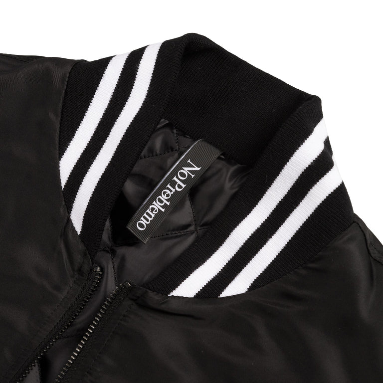 No Problemo NYP Nylon Varsity Jacket Black
