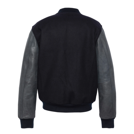 Schott LCUSA Leather/Wool Varsity Jacket Navy/Navy