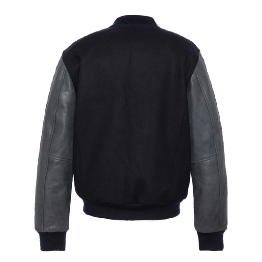 Schott LCUSA Leather/Wool Varsity Jacket Navy/Navy