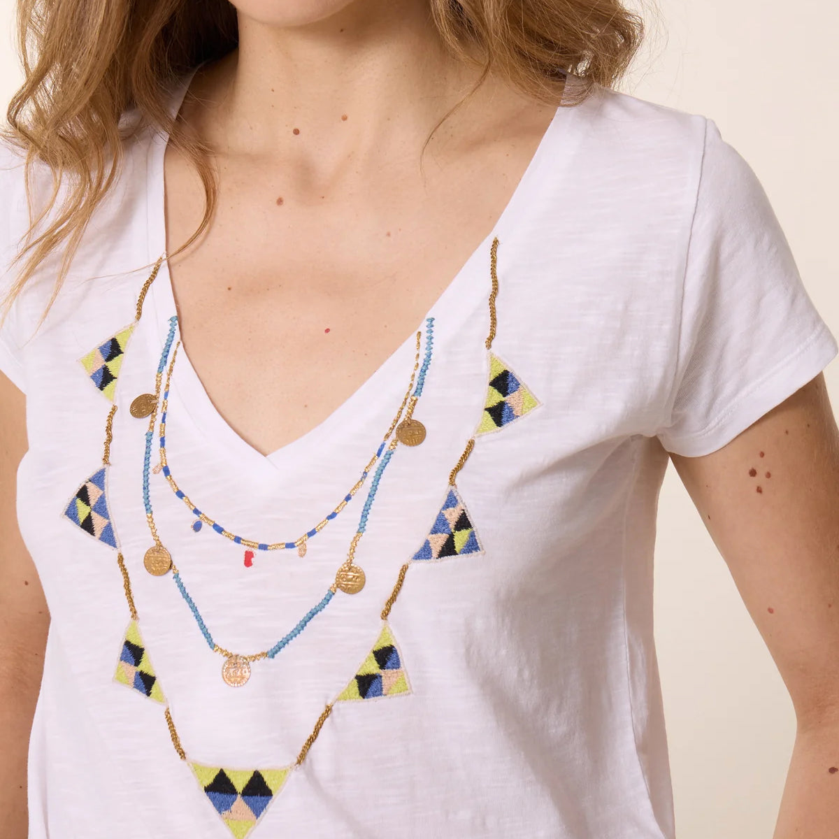 Leon & Harper Tonton T-Shirt Brodery White