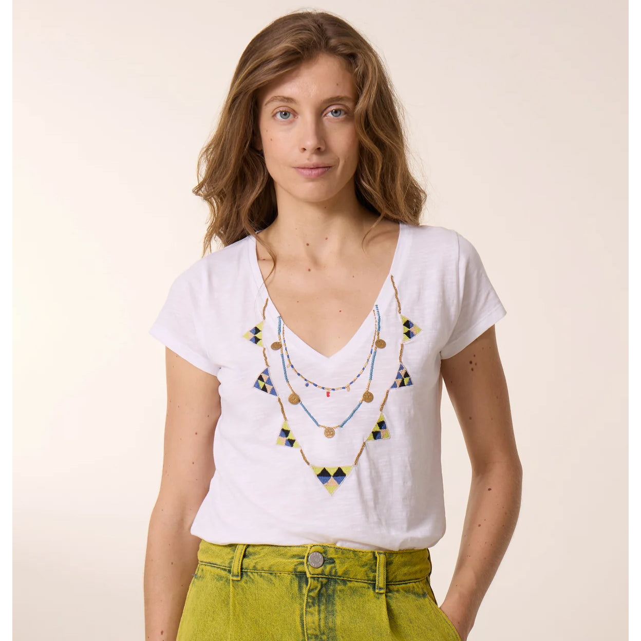 Leon & Harper Tonton T-Shirt Brodery White