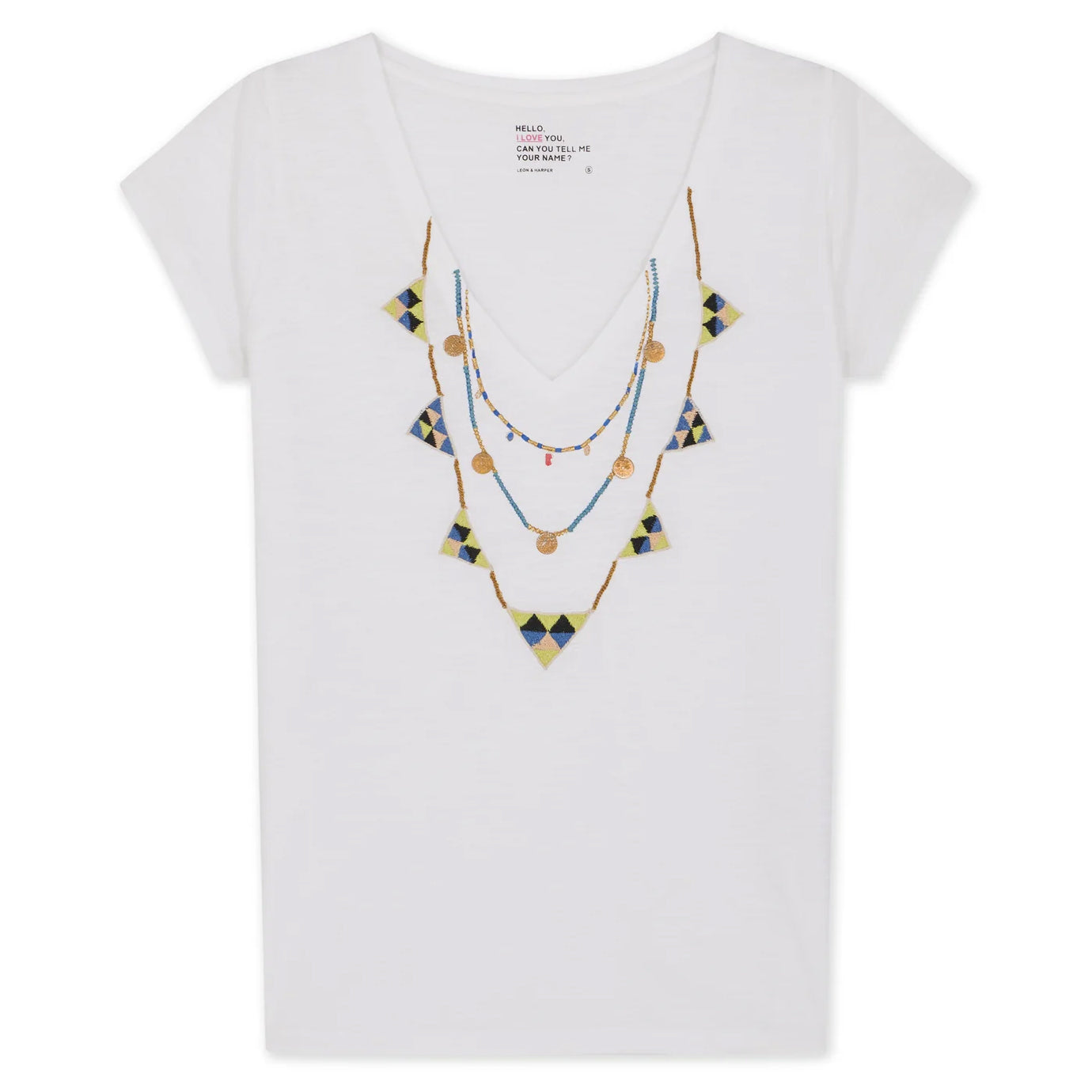 Leon & Harper Tonton T-Shirt Brodery White