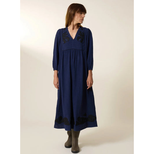 Leon & Harper Romaine Beads Dress Navy