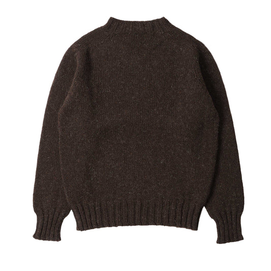 MHL Chunky Crew Neck Rustic Wool Dark Brown