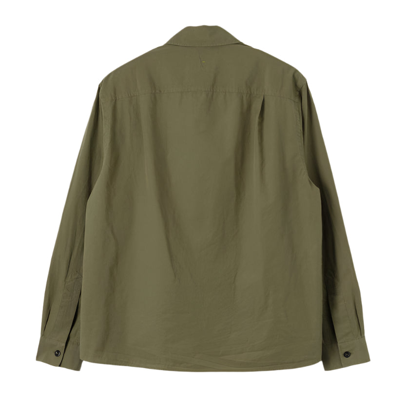 MHL Overall Shirt Washed Cotton Poplin Khaki Green