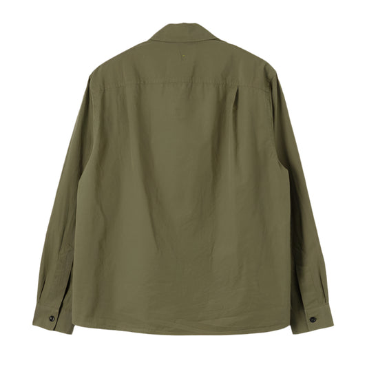 MHL Overall Shirt Washed Cotton Poplin Khaki Green