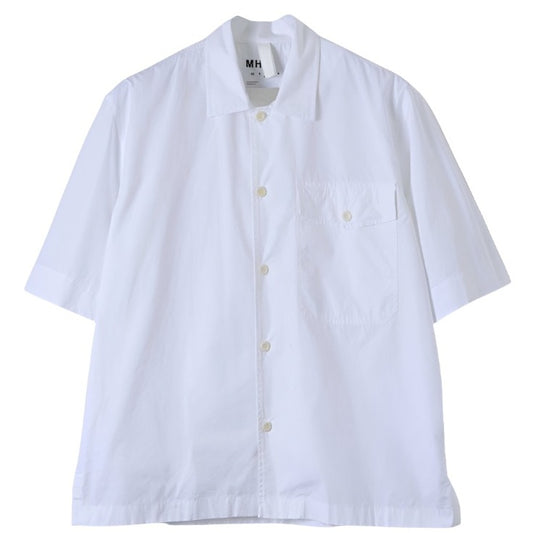 MHL SS Flap Pocket  Shirt Fine Cotton White