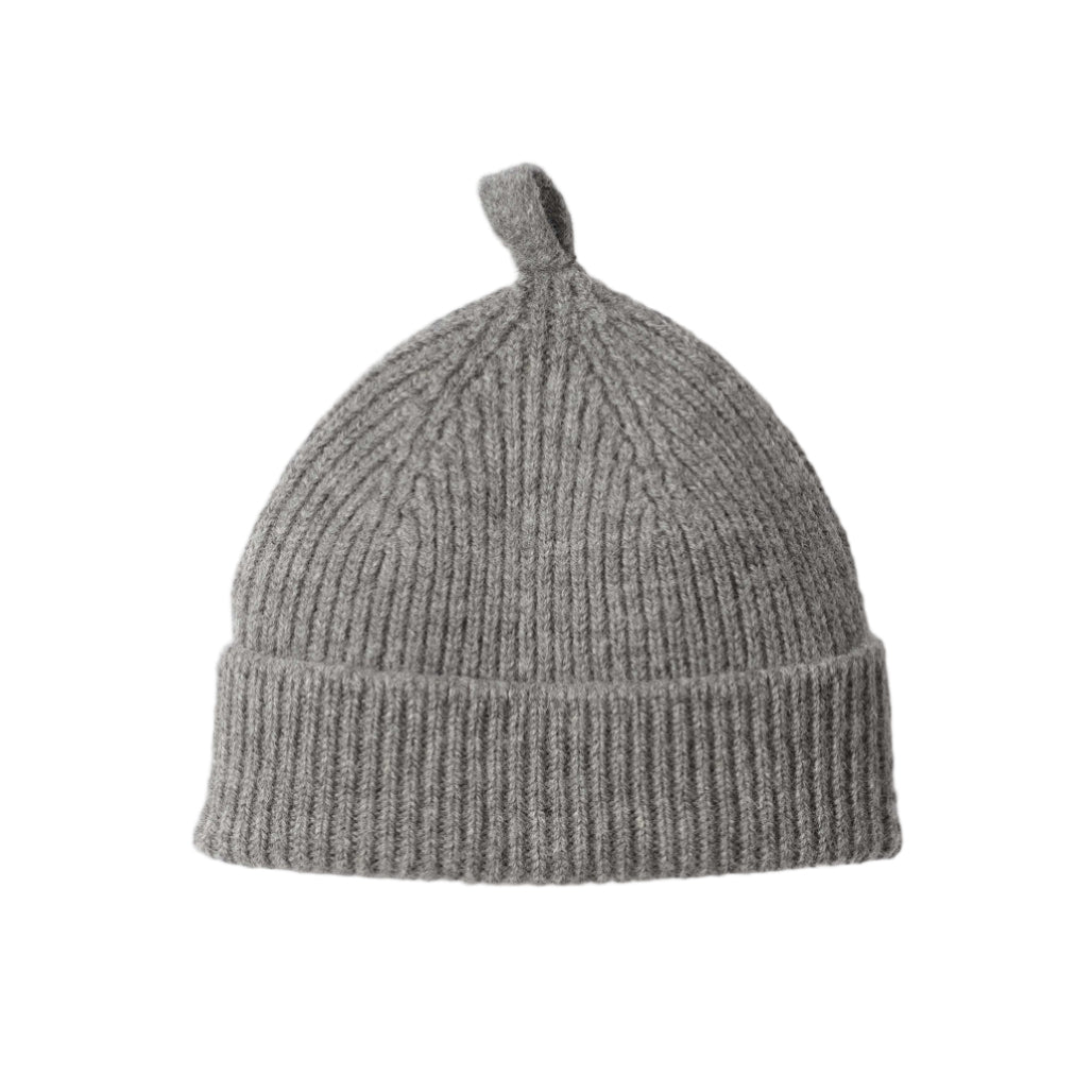 MHL Simple Ribbed Wool Beanie School Grey