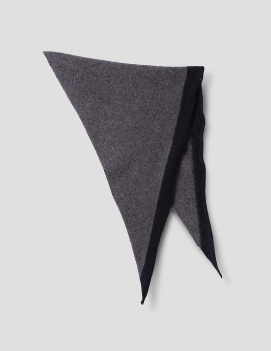 MHL Tipped Scout Scarf Lambswool Grey / Ink