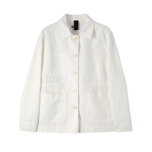 MHL W' Worker Jacket Cotton Linen Plainweave Off White