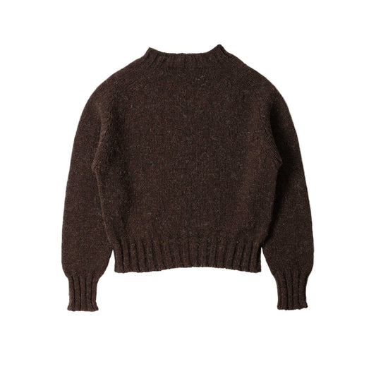 MHL W' Chunky Seamless Crew Neck Rustic Wool Dark Brown