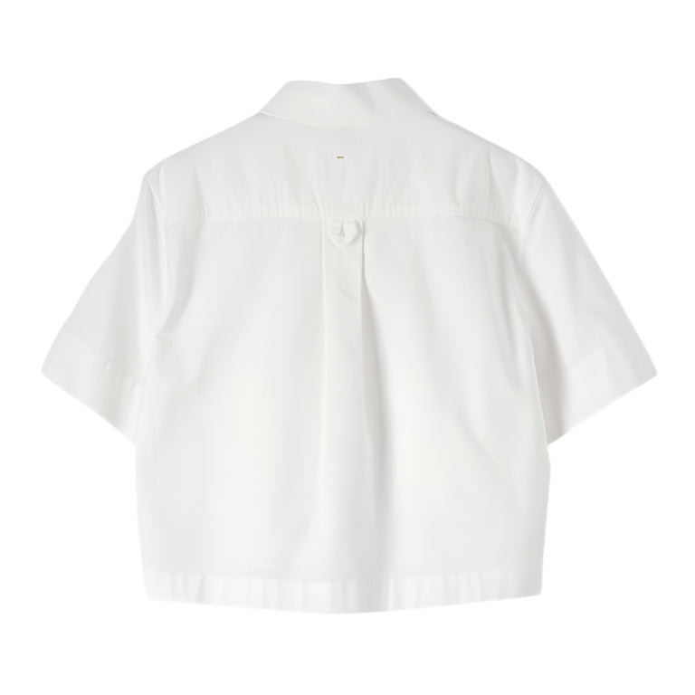 MHL W' Cropped Uniform Shirt  Textured Cotton Off White
