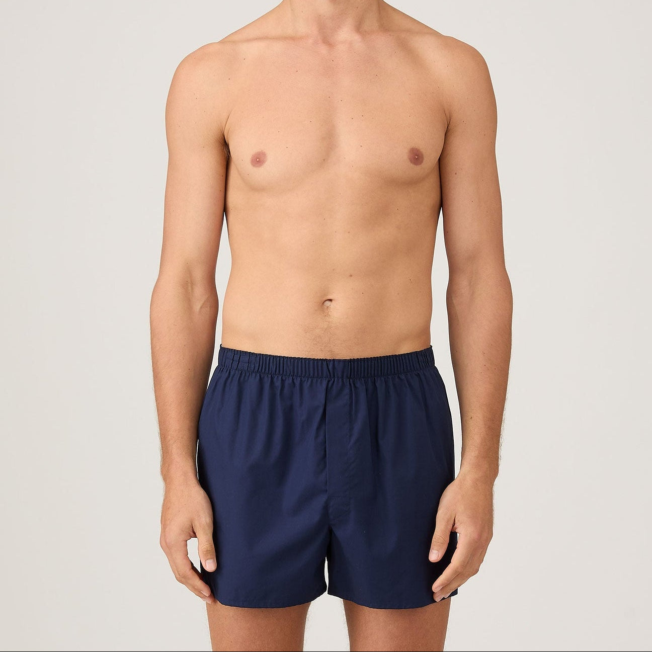 Sunspel Cotton Poplin Boxer Short Navy